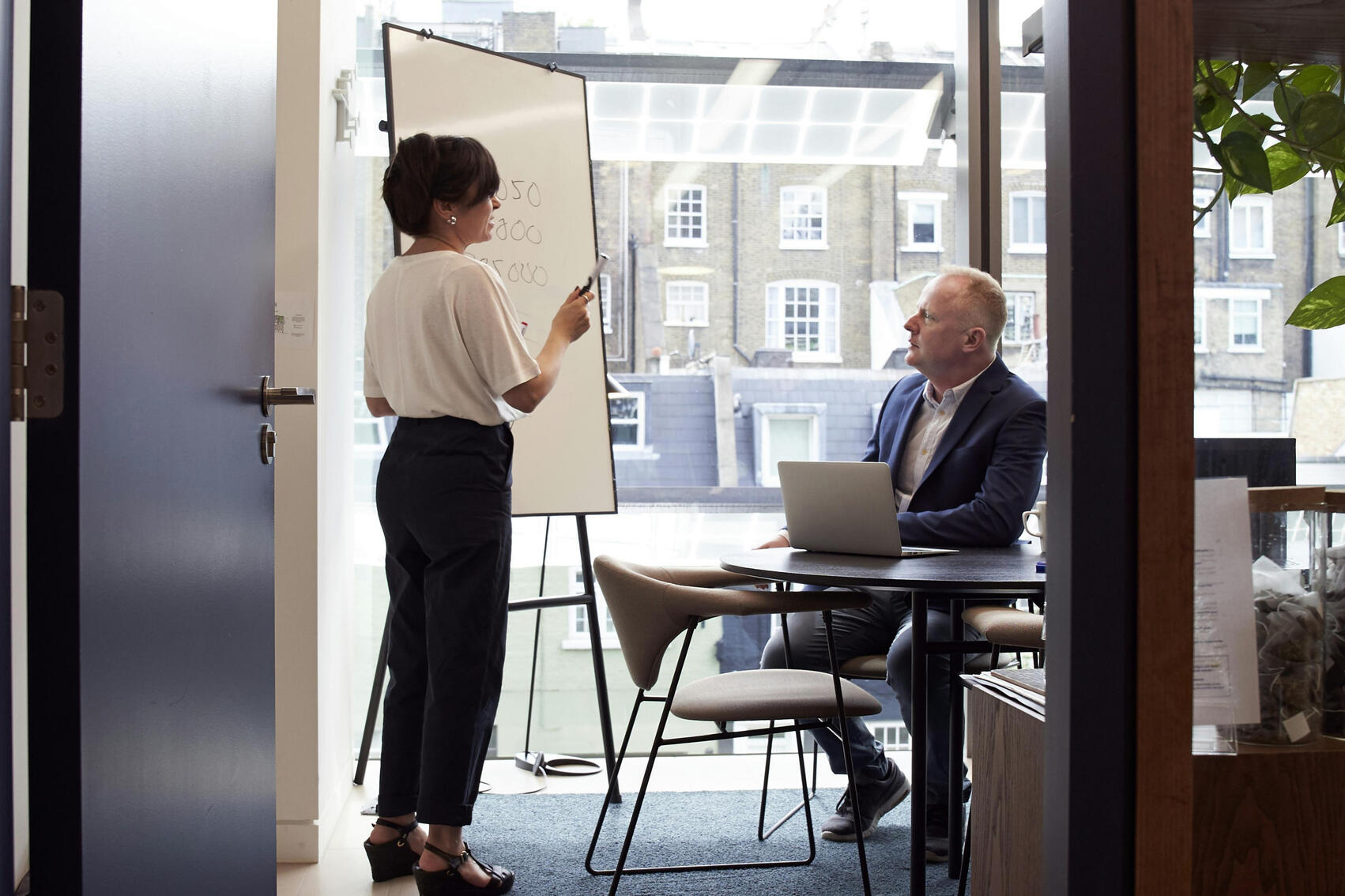 Man and woman in a business meeting
